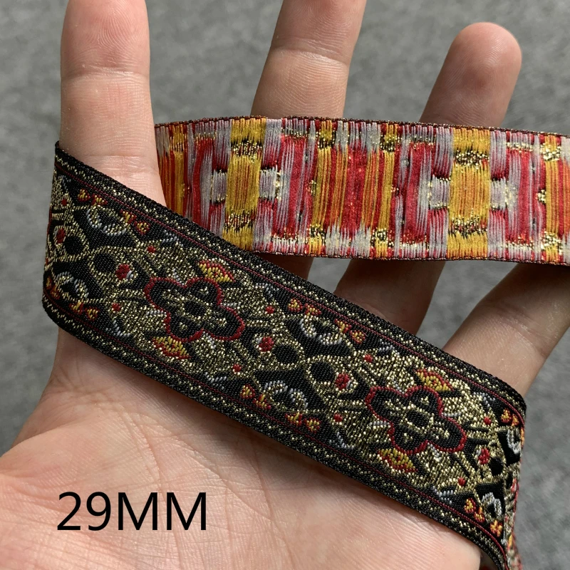 3 Yards 28-45MM Europe Lace Fabric Ribbon for Stage dress curtain sofa DIY Clothes Bag Accessories Embroidered Fabric Ribbon