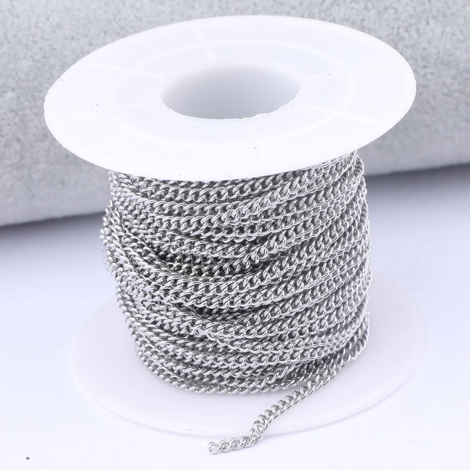 10meters/roll stainless steel 1.5mm 2.4mm wide jewelry chains for necklace bracelets making