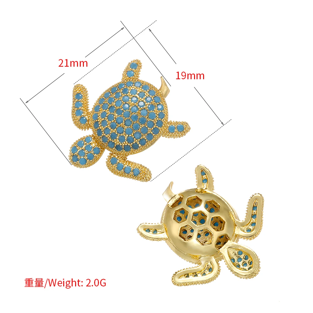 ZHUKOU 19x21mm Crystal Small Animal Turtle Connector for Women DIY Handmade Bracelet Necklace Jewelry Accessories model:VS437