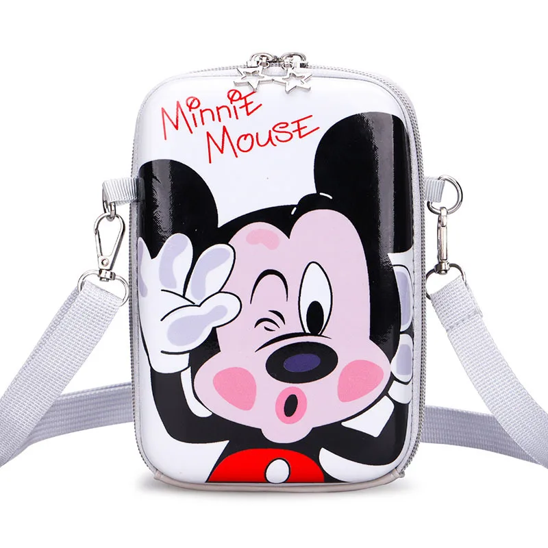 Disney Cartoon Minnie Mouse Shoulder Bags For Girls Mickey Funny Printing Crossbody Bag Kids Leather Waterproof Small Packages