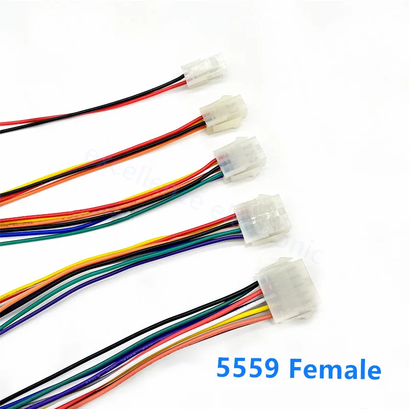 4.2mm 5557/5559 Wire Cable Connector 2/3/4/6/8/10/12/14/16/18 Pin Pitch Male Female Plug Socket 30cm Wire Length 18AWG