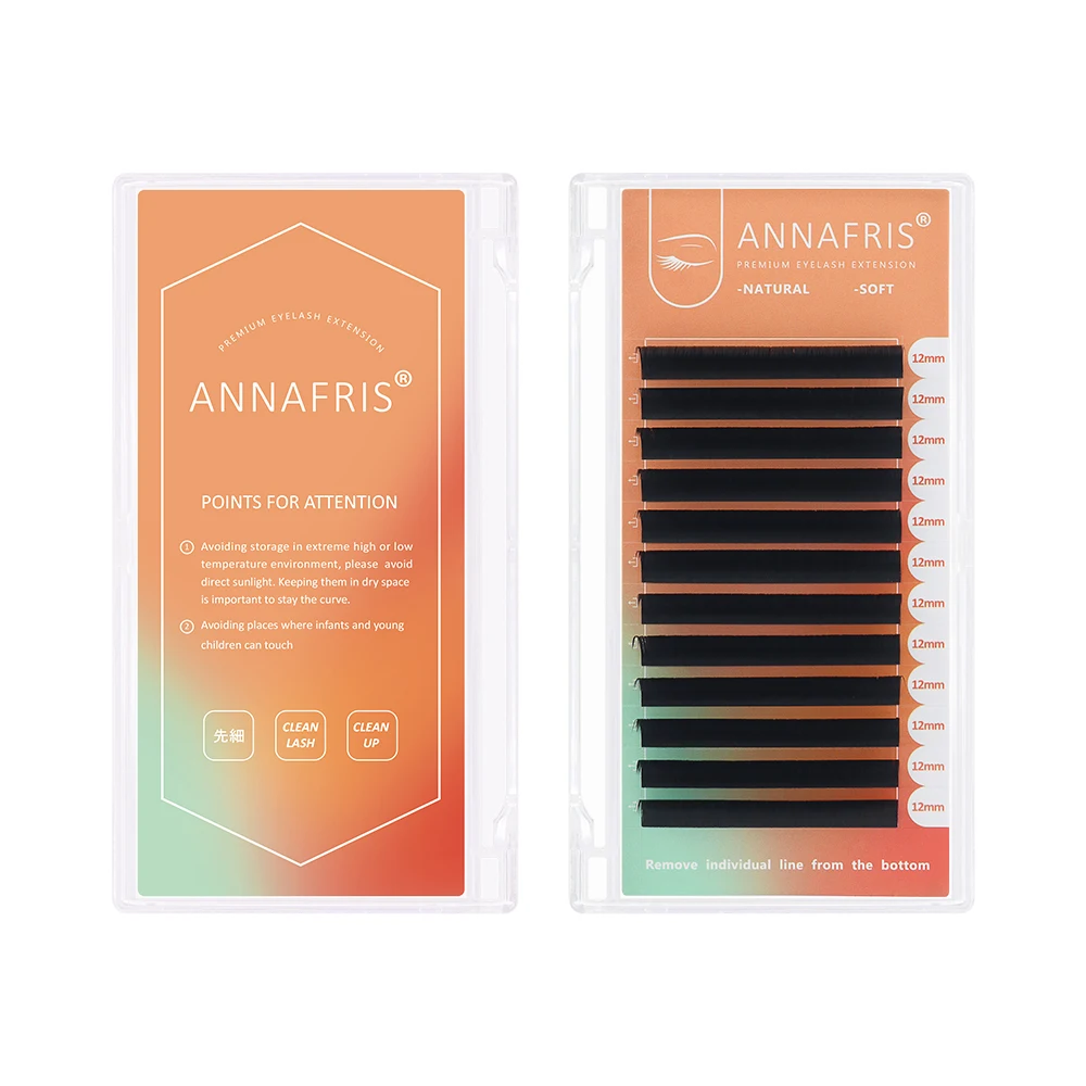 ANNAFRIS Easy Fanning Blooming Individual Eyelashes Extension Automatic 1S Flowering Premium Natural Matte Soft Volume Lashes