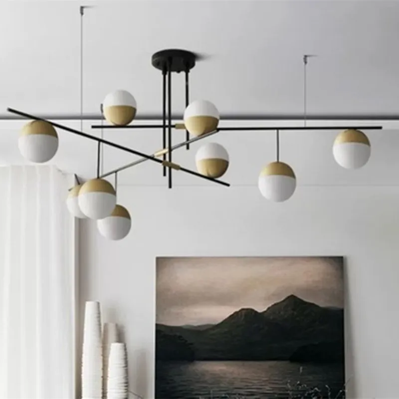 

Postmodern light luxury living room lamp designer nut creative personality villa restaurant glass ball pendant lights