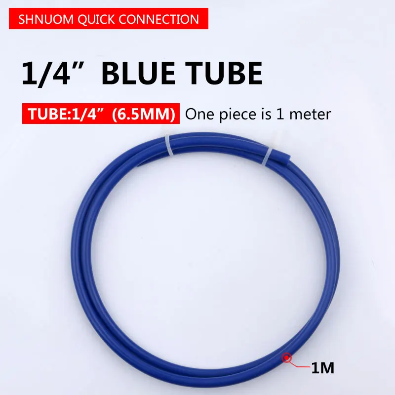 Xanh Dương 1/4 "Ống PE Thực Phẩm Chất Lượng Cao Cấp Vòi Xịt Thông Minh Giãn Nở 1/4 Inch Ống Dành Cho Máy Lọc Nước RO Hệ Thống Lọc hồ Cá Ngoài Đường Kính