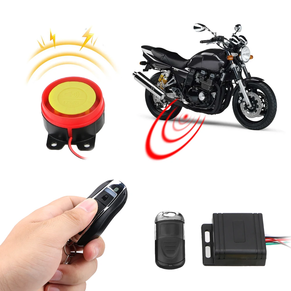 12V Motorcycle Security Alarm System Bike Smart Warning Set Anti-theft Car Keyring Remote Control Interior Motorbike Accessories