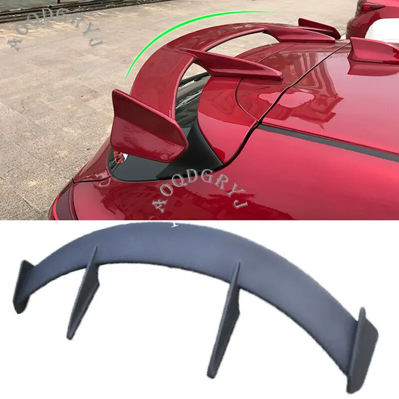 Fits For Mazda 3 Axela Hatchback 2014-2019 ABS Primer Rear Roof Spoiler Window Wing Refit Moulding Car Accessories 1PCS