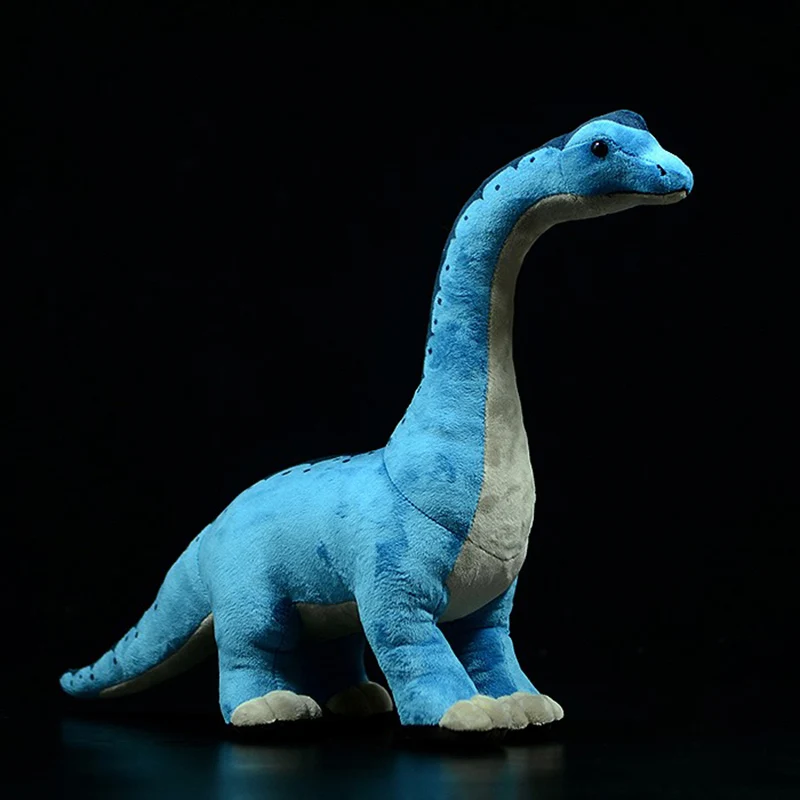 Surper bonito simulação brachiosaurus macio pelúcia brinquedo azul dinossauro boneca modelo da vida real animal para crianças presente de aniversário