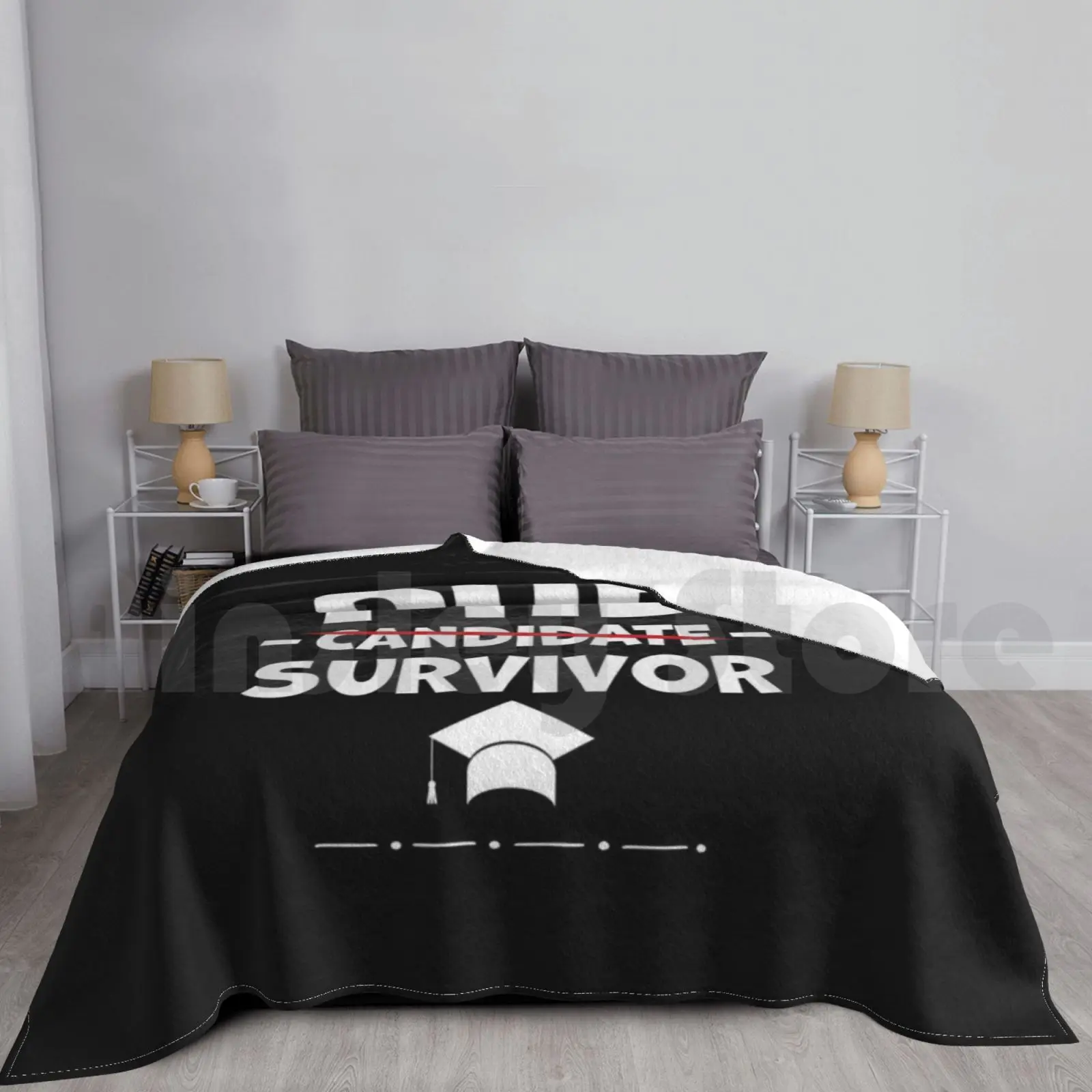 

Phd Candidate Survivor-Phd Graduation Blanket Super Soft Warm Light Thin Phd Candidate Survivor Phd Graduate Funny