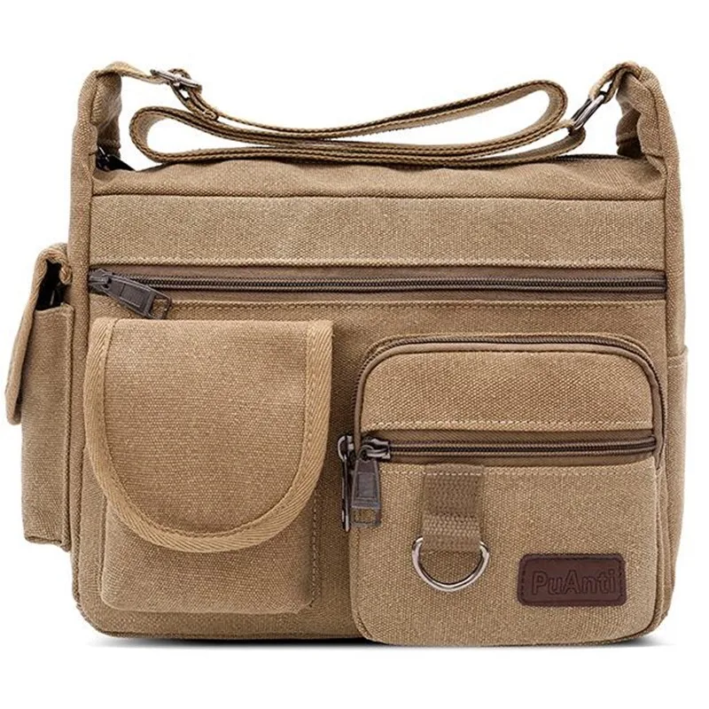 Torba kurierska z płótna dla mężczyzn Vintage wodoodporne woskowane torby Crossbody teczka wyściełana torba na ramię męska torba