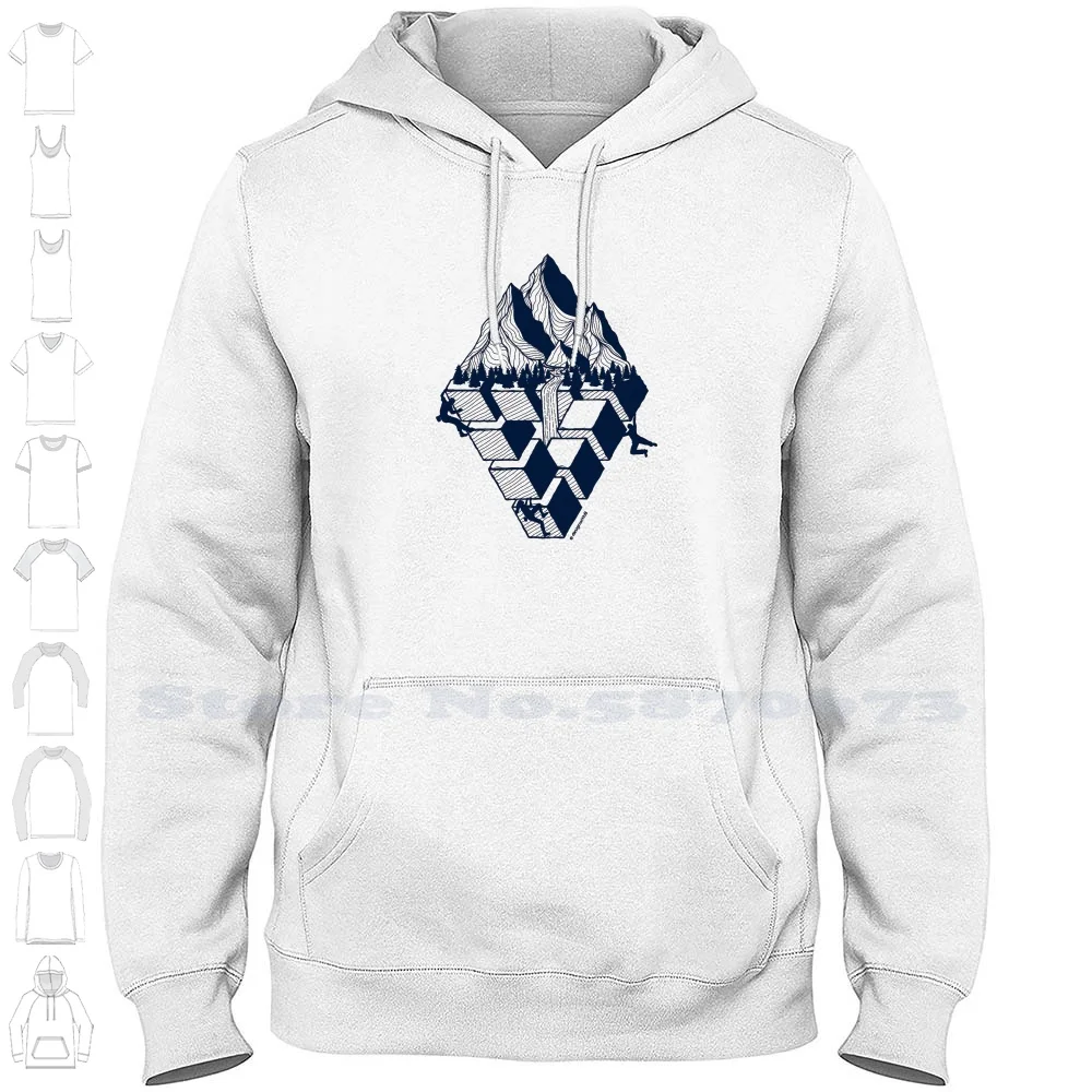 Boulder Penrose Triangle | Rock Climbing | Bouldering 100% Cotton Hoodie T-Shirt Bouldering Sports Gri Gri Belay Top Rope Lead