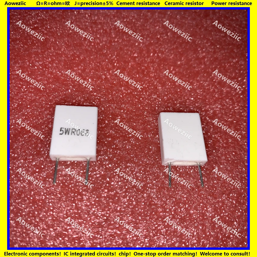 10Pcs Inductionless Cement Resistor 5W 0.068 ohm 5WR068J 0.068R 5W0R068J Ceramic Resistance precision 5% Non-inductive Resistor