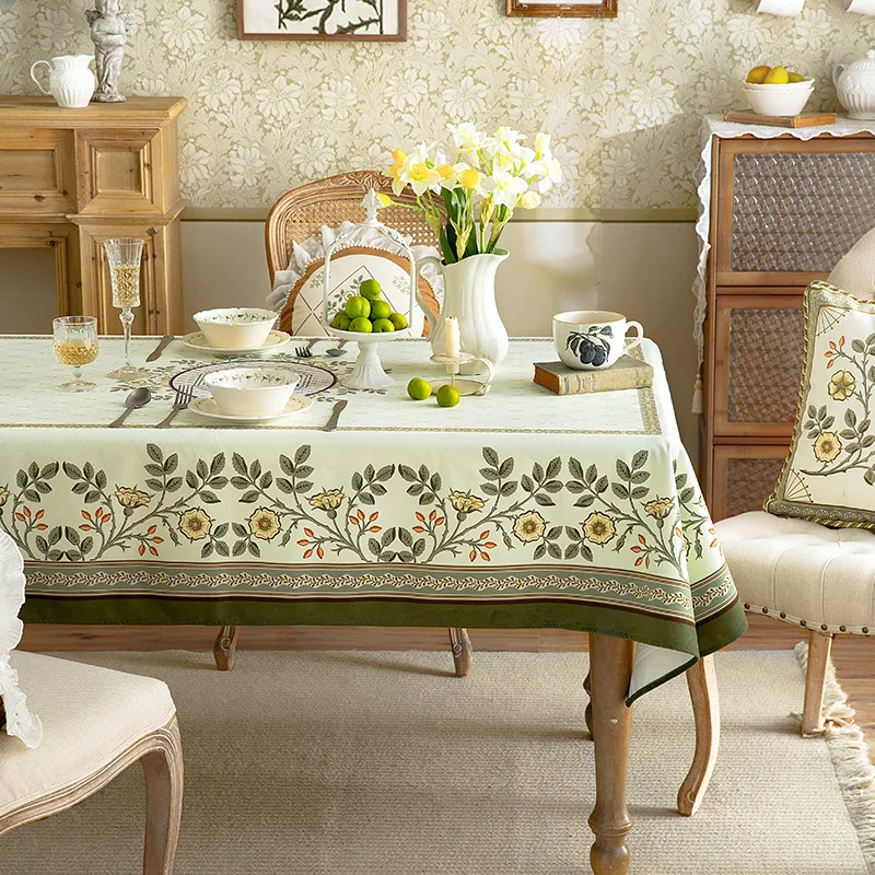Retro Elegant Tablecloth Light Luxury American French Living Room Tablecloth Rural Style Romantic High Texture