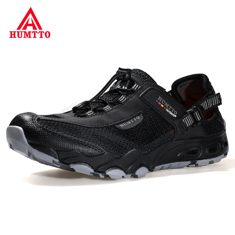 HUMTTO Summer Sneakers Men\'s Sports Shoes 2023 Brand Water Shoes for Men Non-leather Casual Mens Luxury Designer Black Sandals