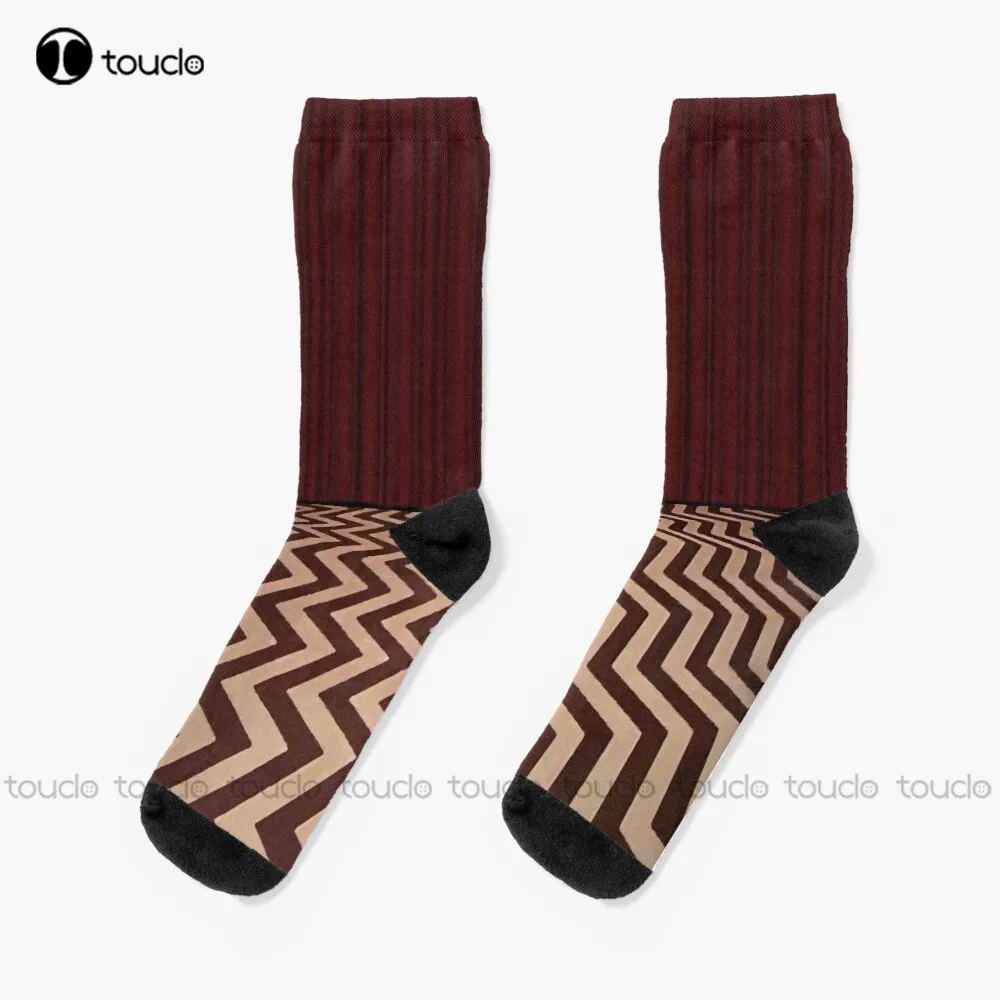 Twin Peaks Damn Fine Pattern Socks Cotton Socks Christmas Gift Custom Unisex Adult Teen Youth Socks Women Men 360° Digital Print