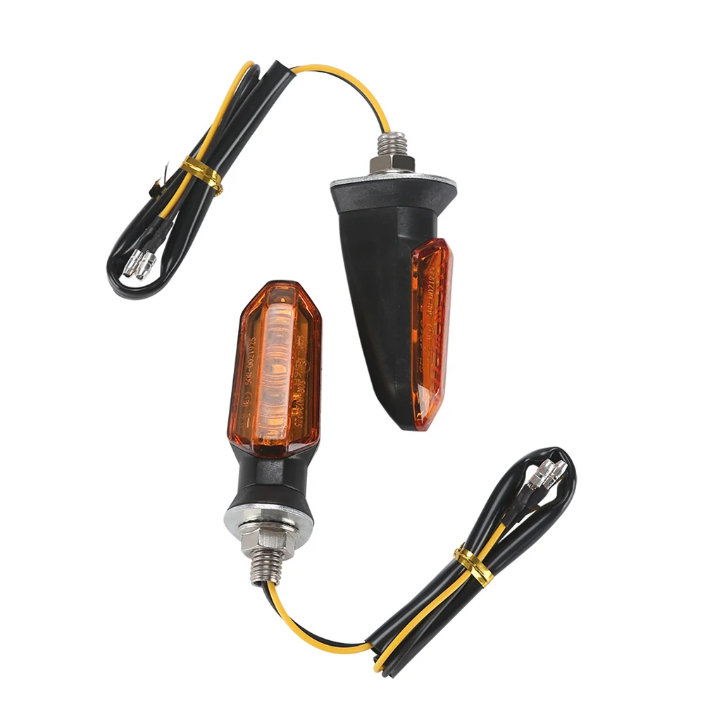 2PCS Motorcycle Turn Signal LED Headlight Amber Bullet Front Rear Flashing Light Waterproof Blinker M8 Bolt For ATV UTV Scooter