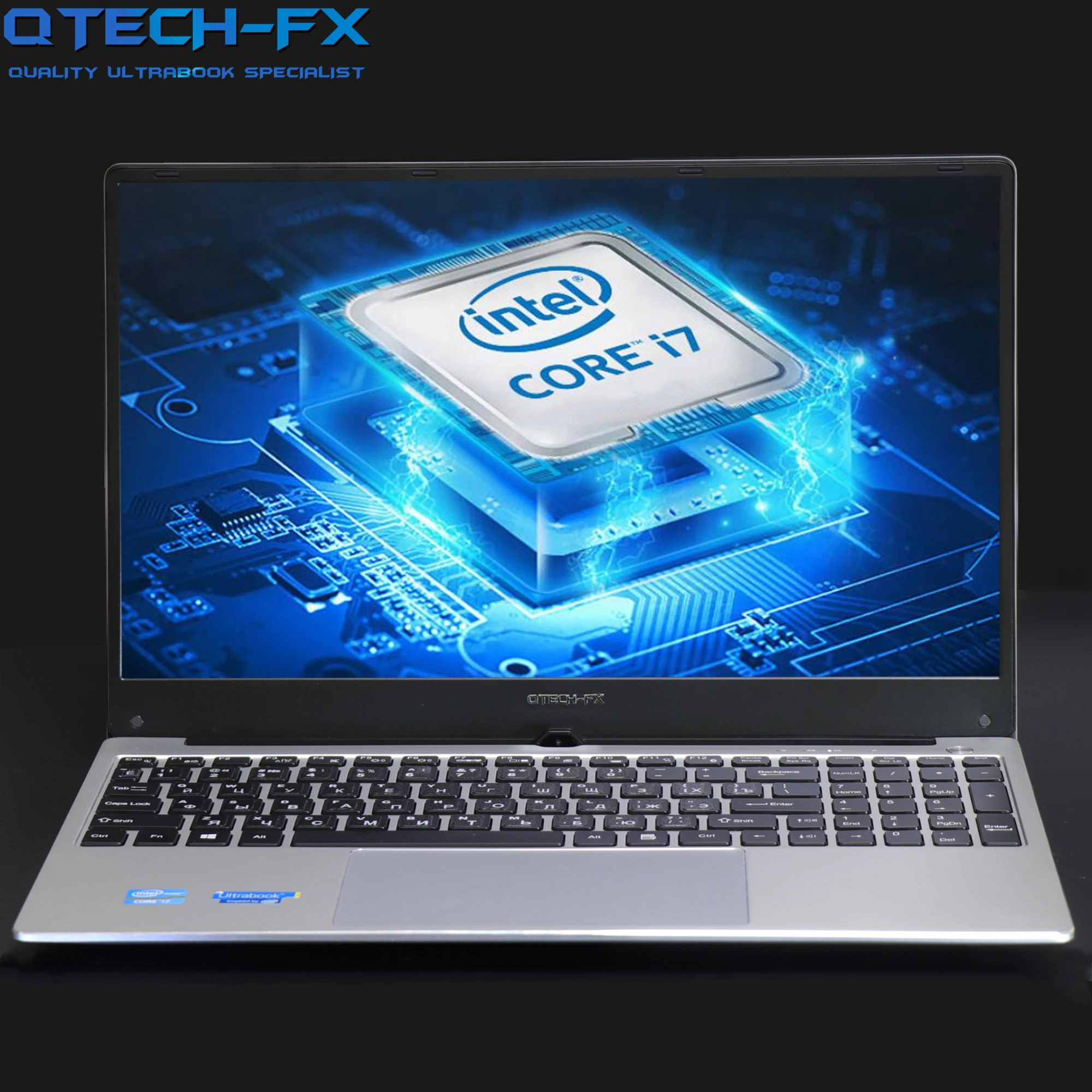 Metall 15.6 "256G SSD + HDD 16GB RAM Intel i7 Laptop Windows10 Spiel Büro Arabisch Hebräisch AZERTY spanisch Russische Tastatur Backlit