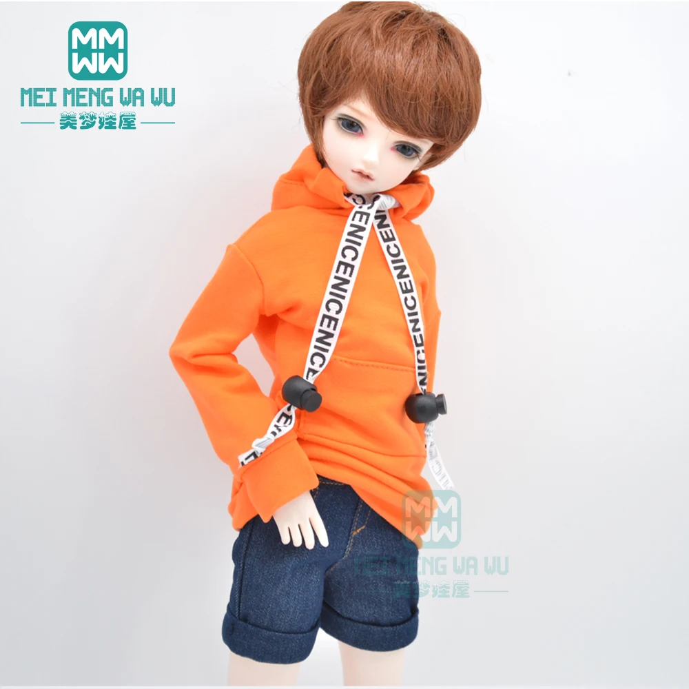 BJD doll clothes for 1/4 1/6 BJD MSD YOSD MYOU doll fashion Hooded sweatshirt Denim shorts