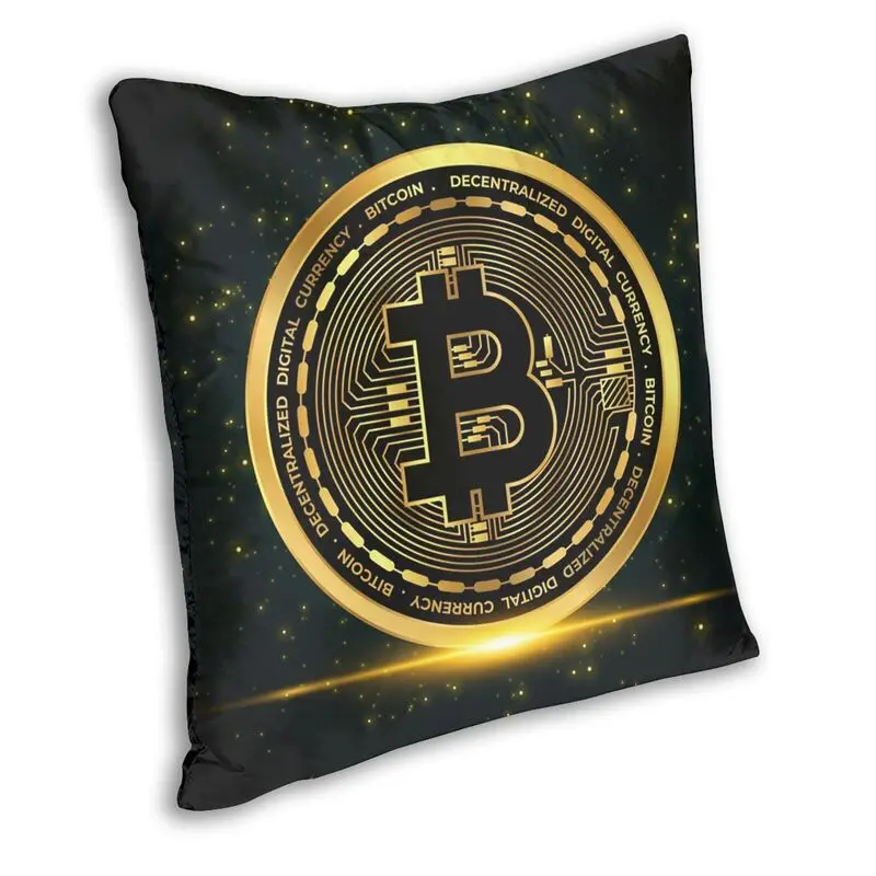 Bitcoin Crypto Cryptocurrency Throw Pillow Cover Home Decorative Custom Square Blockchain Btc Cushion Cover 40x40cm Pillowcover