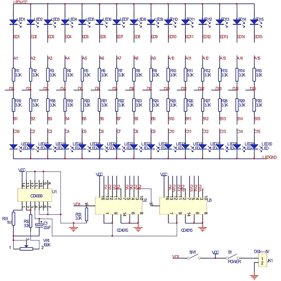 Electronic Hourglass Led DIY Kits Welding Practice Board Blue Ray EK1886