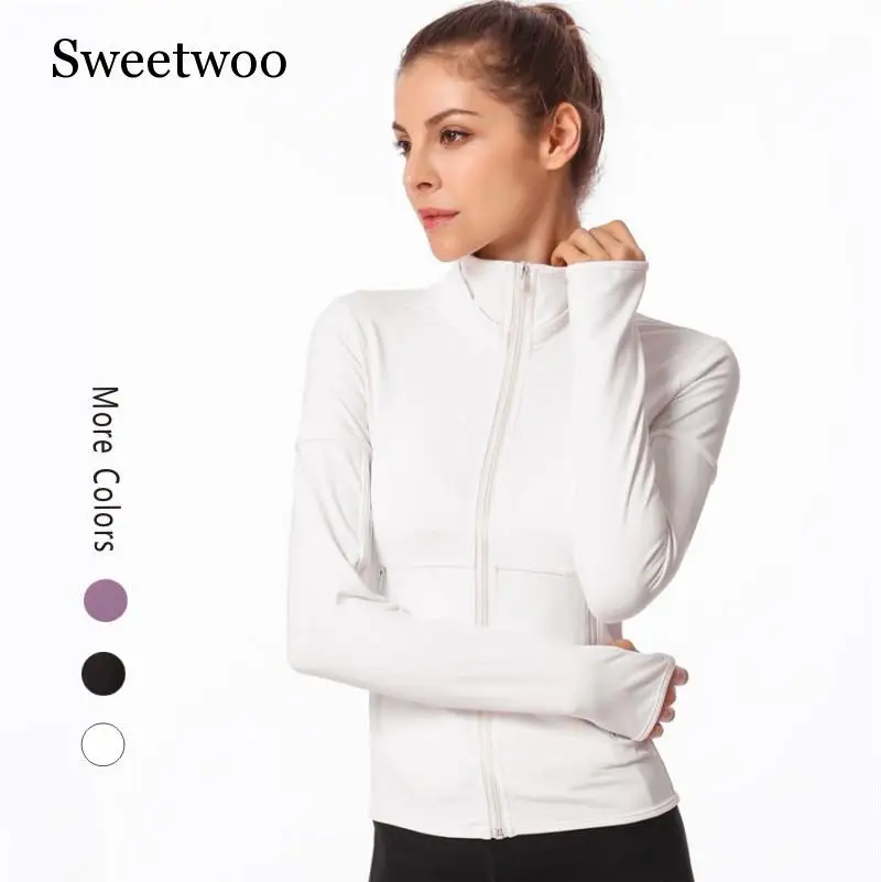 Fall/winter 2019 New Fitness Clothing Slim Zipper Yoga Jacket Running Long Sleeve Yoga Jacket For Women Sports Sweater Flexible