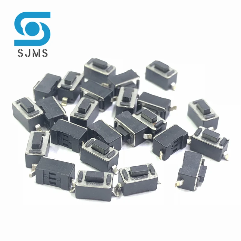 20/50/100PCS 3*6*4.3 5 mm SMD 2pin Tact Switch Push Button White / Black Button 3x6x4.3H 5H 3*6*5 mm Tactile Micro Touch Switch