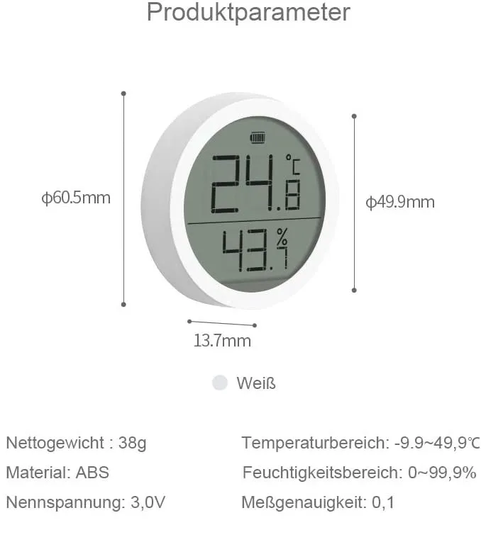 Qingping cyfrowy BLE5.0 termometr i higrometr Monitor Lite elektroniczny LCD ekran danych automatyczne nagrywanie Mi aplikacja domowa