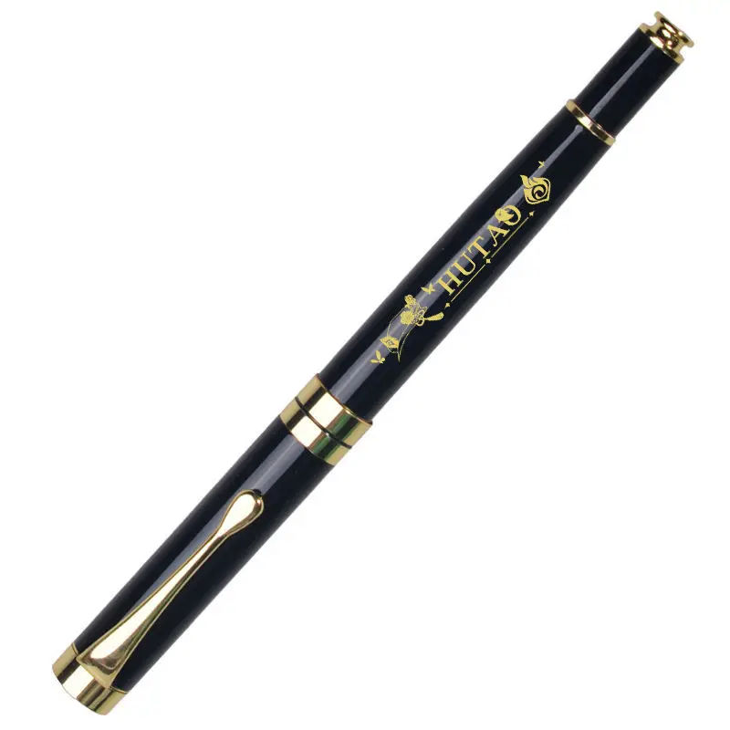 Anime Hot Game GS Impact Ganyu Keqing Xiao Hutao Zhongli Paimon Signature Pen Metal Gel Pen Stationery Gift 0.5mm Refill