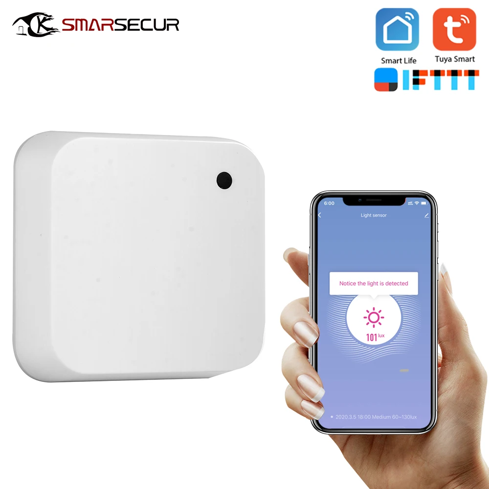 Tuya Home 180 ° WIFI illumination Sensor Smart Brightness Life alimentato da batterie