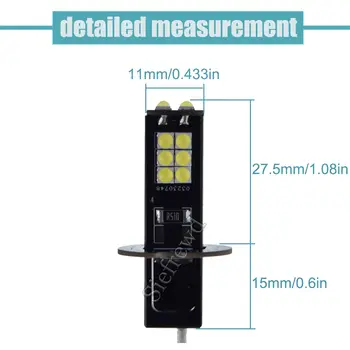 LED H3 H1 H7 汽車頭燈迷你燈泡 120W 30000LM 6000K CSP 適用於汽車頭燈 12V 白色汽車霧燈 H7 LED 渦輪增壓汽車 8 最佳銷售 6V H3 LED - №4