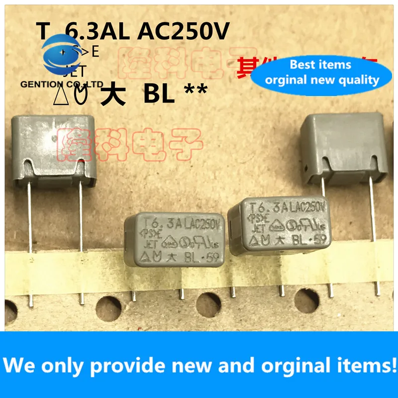 10PCS 100% New original 6.3A large BL250V gray BL63 Dadong imported square fuse tube slow melting T6.3AL AC250V