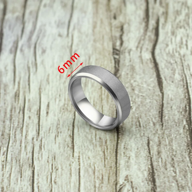 Trendy Stainless Steel Black Rings for Women Wedding Rings Men Jewelry Width 6mm