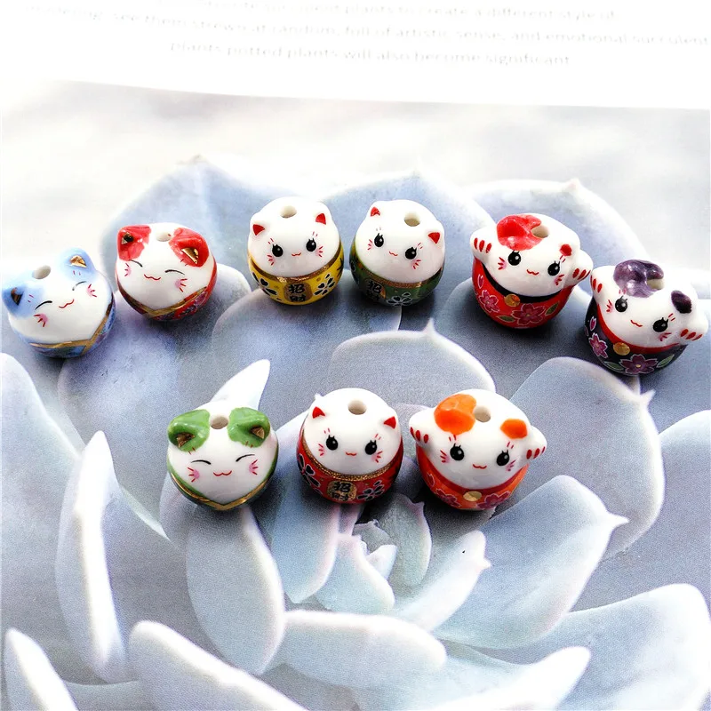 New Color Cat Luxury Accessories DIY Hand-Woven Bead Bracelet Loose Ceramics