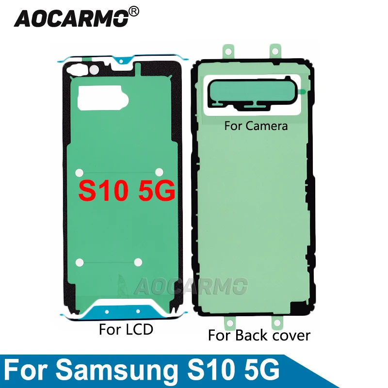 Aocarmo For Samsung Galaxy S10 5G Full Set Adhesive LCD Screen Tape Back Cover Sticker Glue Replacement