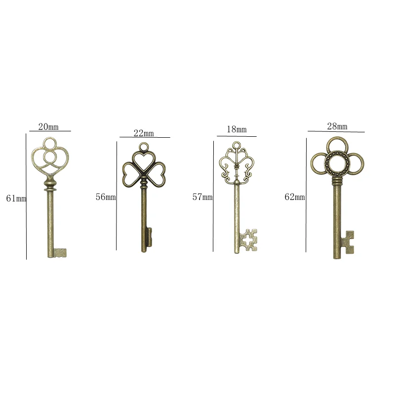 Vintage Mixed Skeleton Keys Flying Keys Charms Antique Bronze Alloy Metal Pendants For DIY Handmade Jewelry Accessories Making