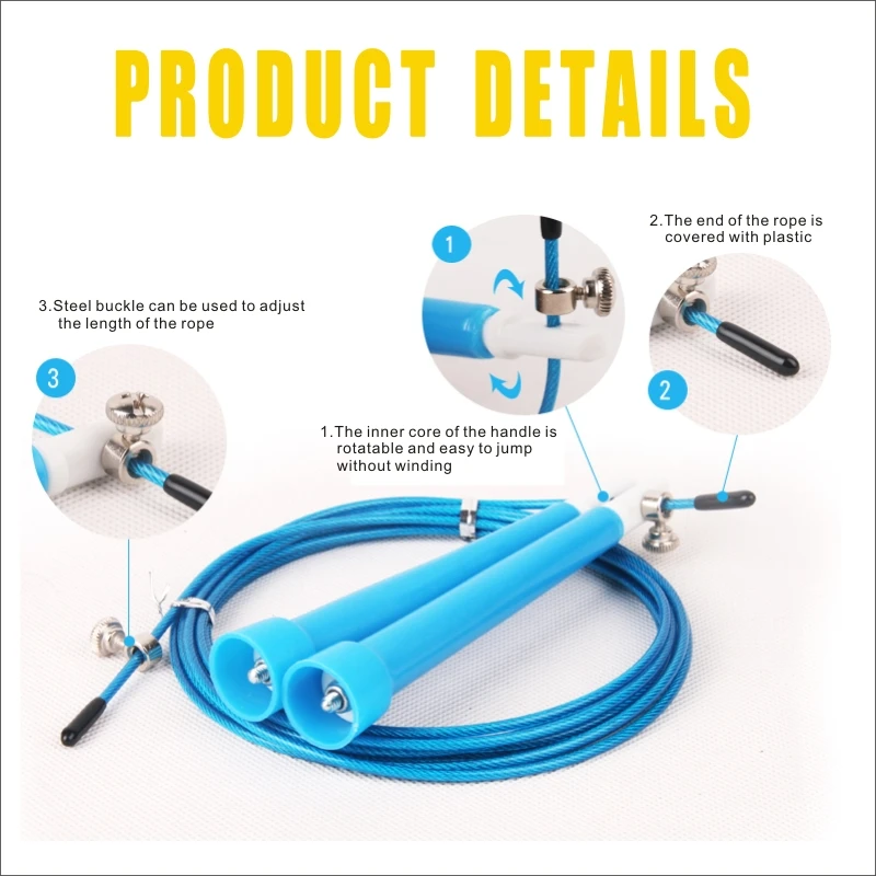 3M Jump Skipping Ropes Cable Steel Adjustable Speed Handle Jumping Rope Training Boxing Exercises Comba Crossfit Saltar Fitness