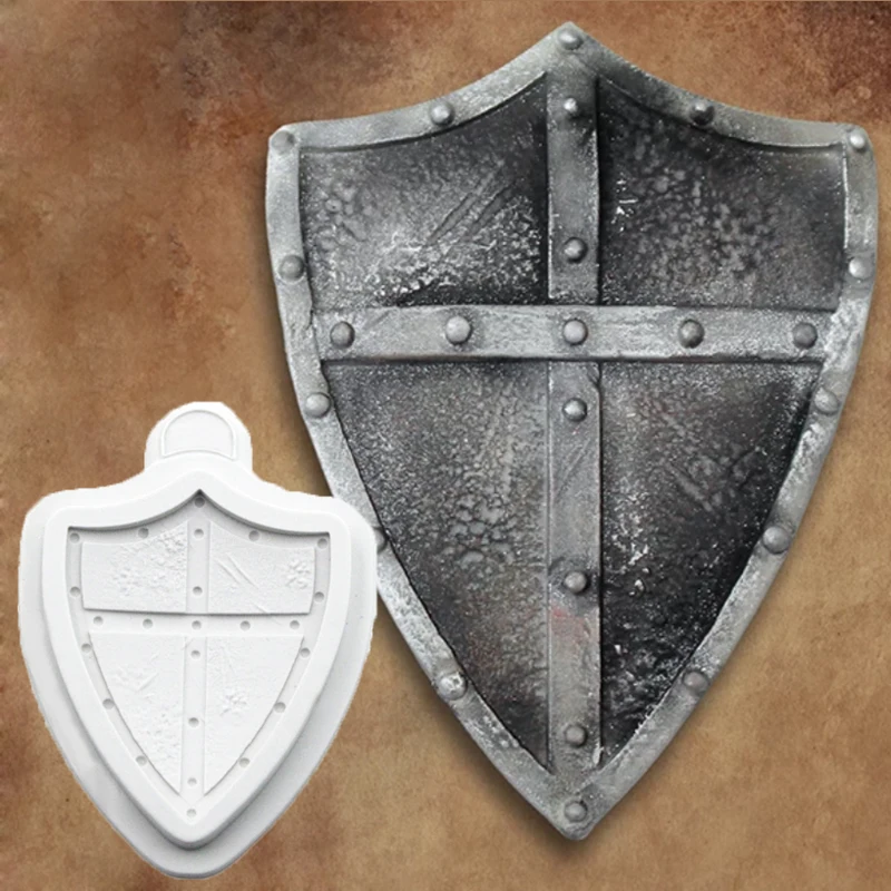 Knight Battle Shield Mould Silicone Mold Fondant Cake Decorating Tool Gumpaste Sugarcraft Chocolate Forms Bakeware