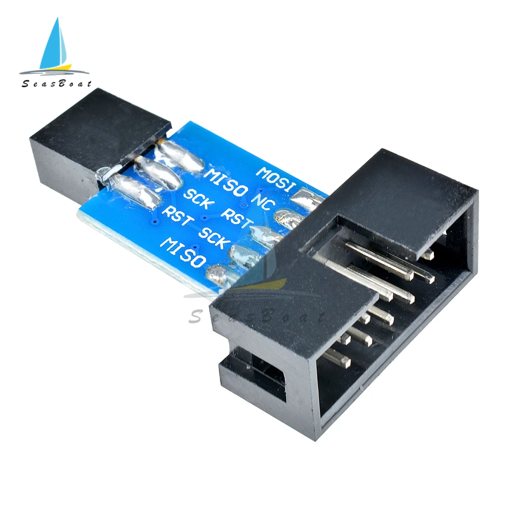 1pcs 10 Pin to 6 Pin Adapter Board for AVRISP MKII USBASP STK500 High Quality