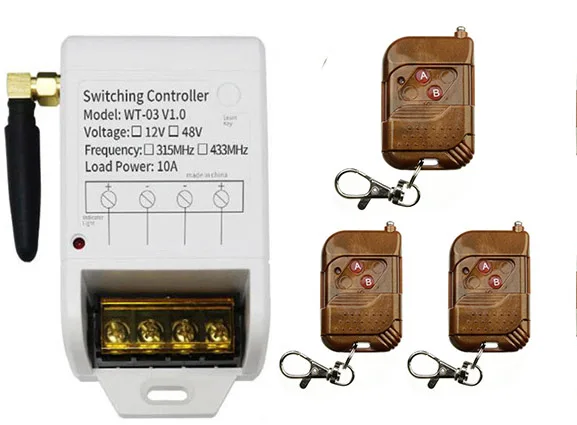 Wireless Remote Control Light Switch 30A Relay Output Radio DC12V-48V 1CH  Receiver Module + 50-500M Transmitter Can Time delay