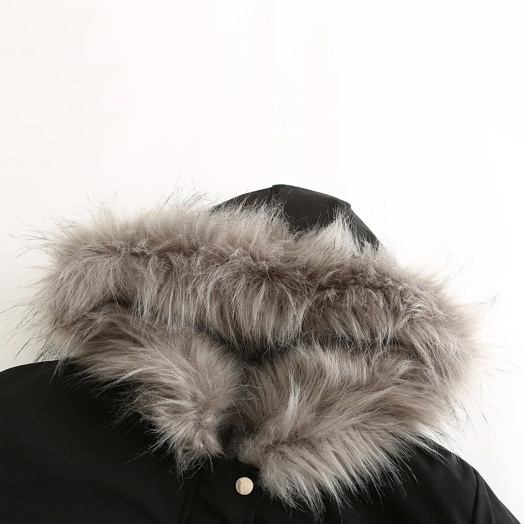 New Plus Size Winter Clothes Women's Hooded Faux Fur Jacket Thick Warm Plus Velvet Outwear 2024 Parkas Female Padded Coats