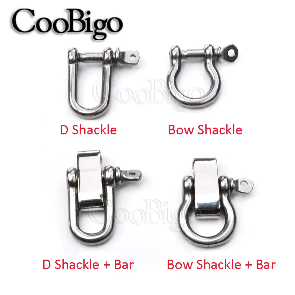 Paracord Bracelet Fastener Clasp D Bow Shackle Buckle for Jewelry Making Wristband Wristlet Bangle DIY Accessory Stainless Steel