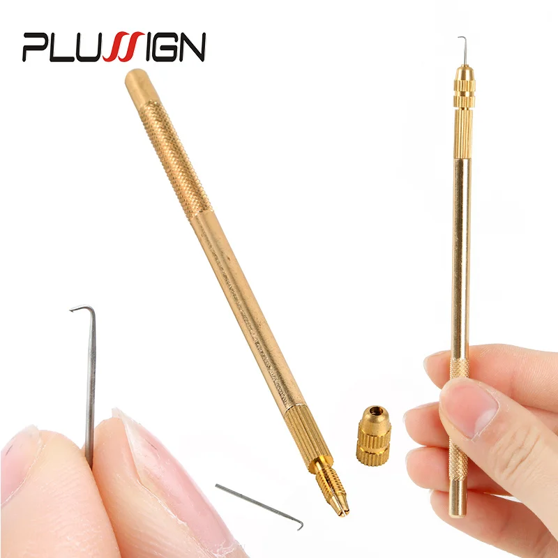 Plussign Wig Making Kit 1Pcs Bronze Ventilating Holder And 4 Pcs Different Ventilation Needles With Plastic Rustproof Packaging