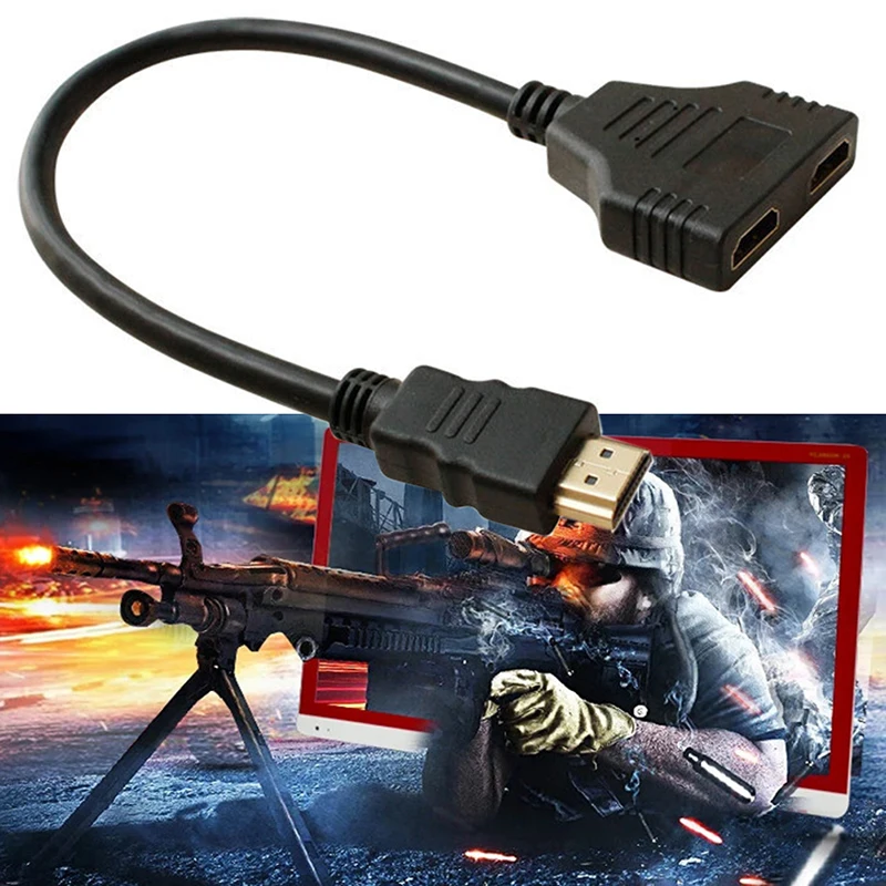 Collectie Kabel HDMI-compatible Splitter Cable 1 Male To Dual  2 Female Y Splitter Adapter In HDMI-compatible Hd Led Lcd Tv