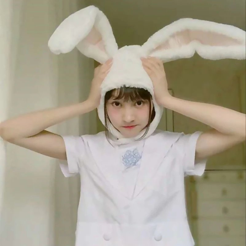 Cute Rabbit Hat Girls Headband Rabbit Ears Hoop Cosplay Suit White Bunny Ears Kids Plush Toy Women Headwear Accessories