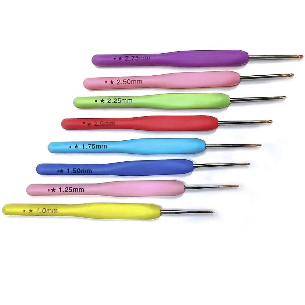 Colorful aluminum croche needle kit weave tools Crochet hooks so weave Set of knitting needles Hooks and knitting accessories