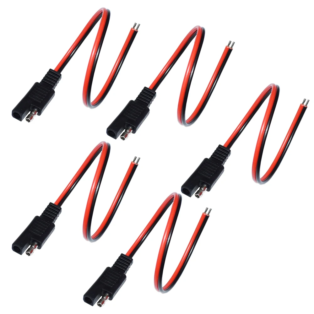 

5 PCS SAE Power Automotive Extension Cable 18AWG 30CM 2 Pin with SAE Connector Cable Quick Disconnect Extension Cable