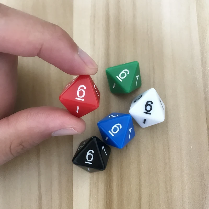 5Pcs/Lot D8 Dice Eight Surfaces Colour Acrylic RPG Dice Polyhedral Dice Set Table Games Entertainment Board Game