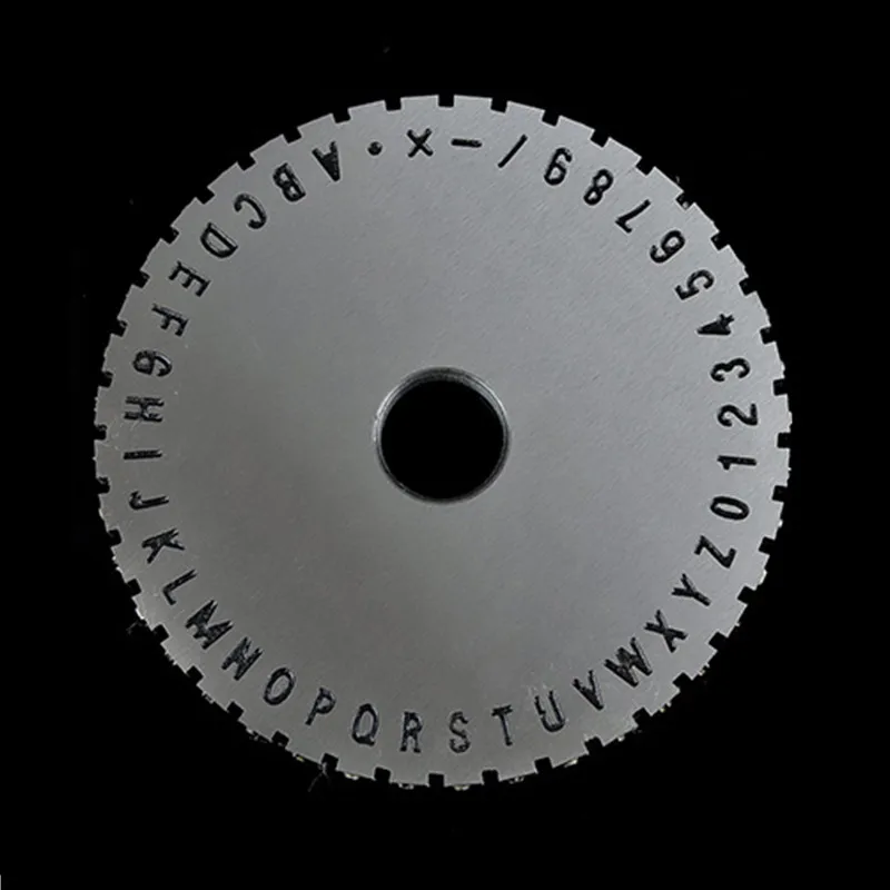 Character Plate Font Wheel Gear for Manual steel embossing machine Embosser 2mm/ 2.5mm/ 3mm/ 4mm/ 5mm/ 6mm Metal Sheet Plate