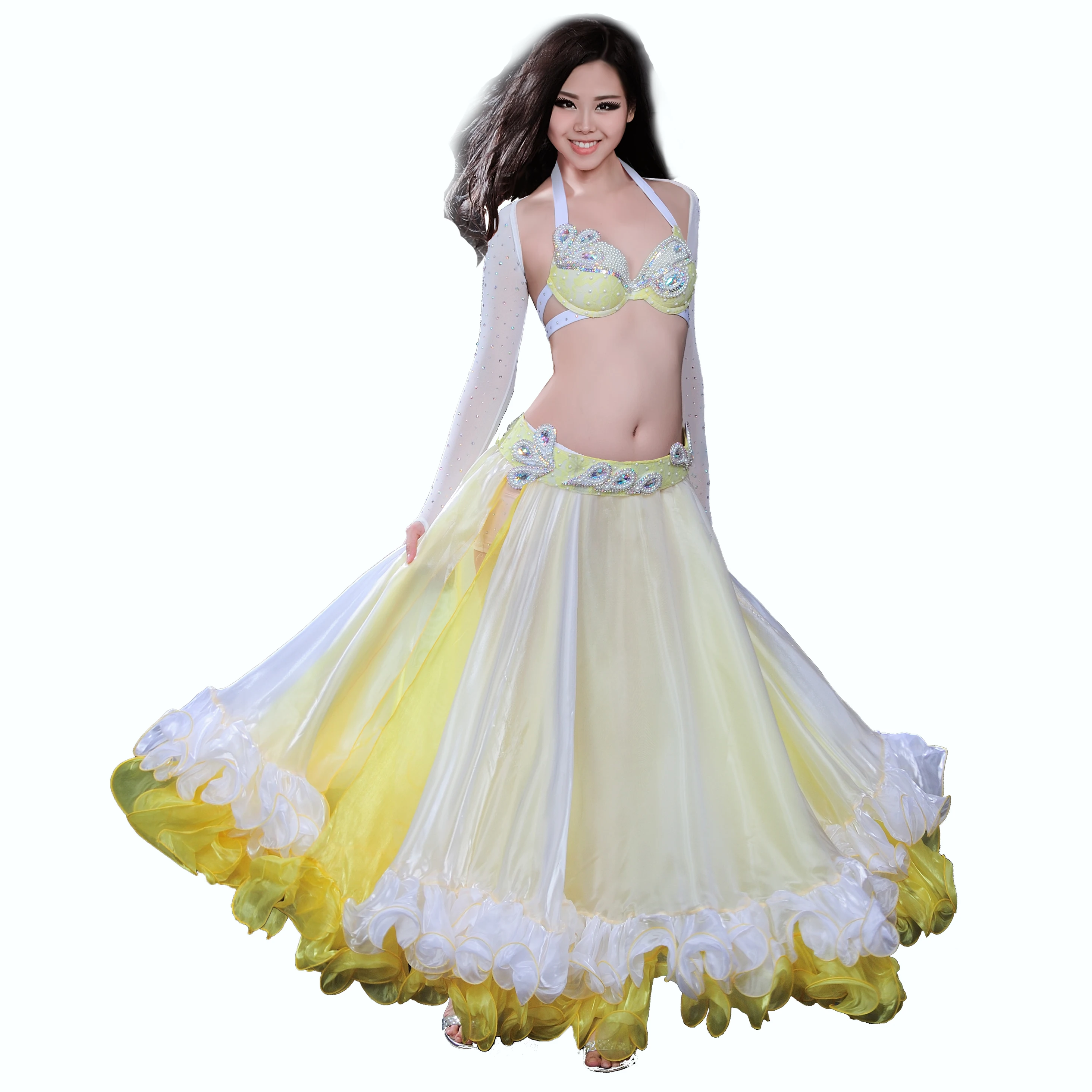 Women Oriental Belly dance costumes professional belly dance dress belly dancing wear sexy bellydance Bra belt sleeve long skirt