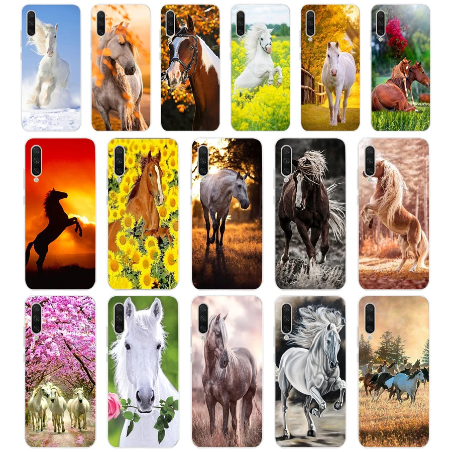 168FG Horse Animal Printed Soft Silicone Tpu Cover phone Case for xiaomi redmi 9 9A Note 9 9s Pro MI 9 9T SE Lite