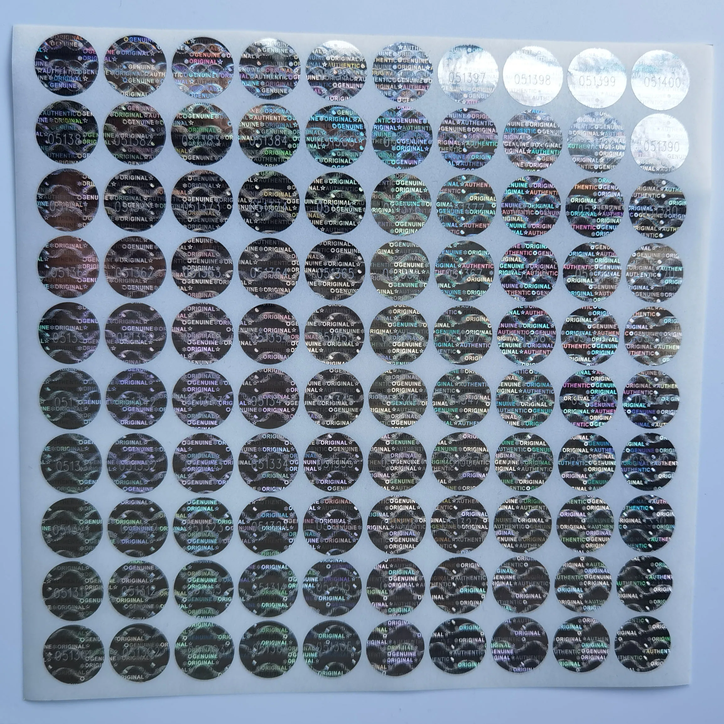 Security Tamper Proof Evident Warranty Void ORIGINAL AUTHENTIC Hologram Labels/Stickers w/ Unique Sequential Serial Numbering